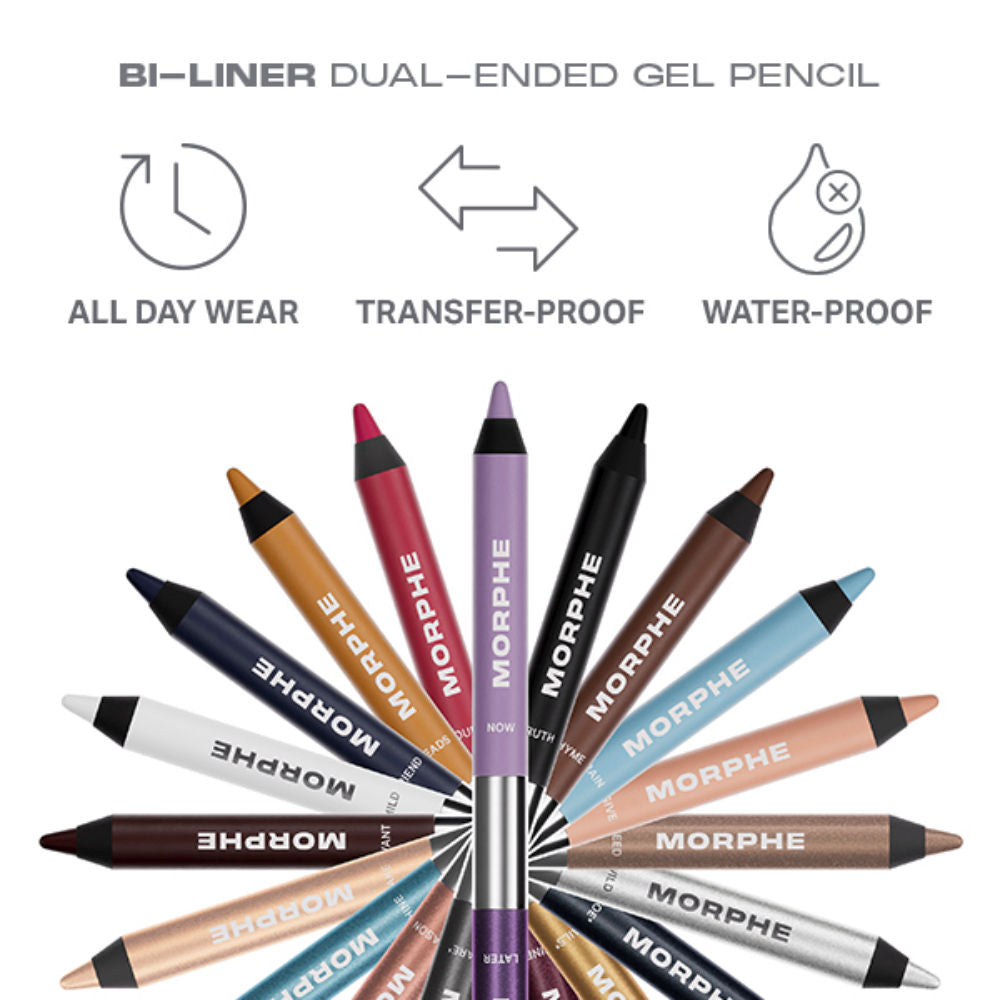 MORPHE Bi-liner Dual-ended Gel Eyepencil- Want Or Need Dark Brown/Shimmer Brown, 0.5g+0.5g