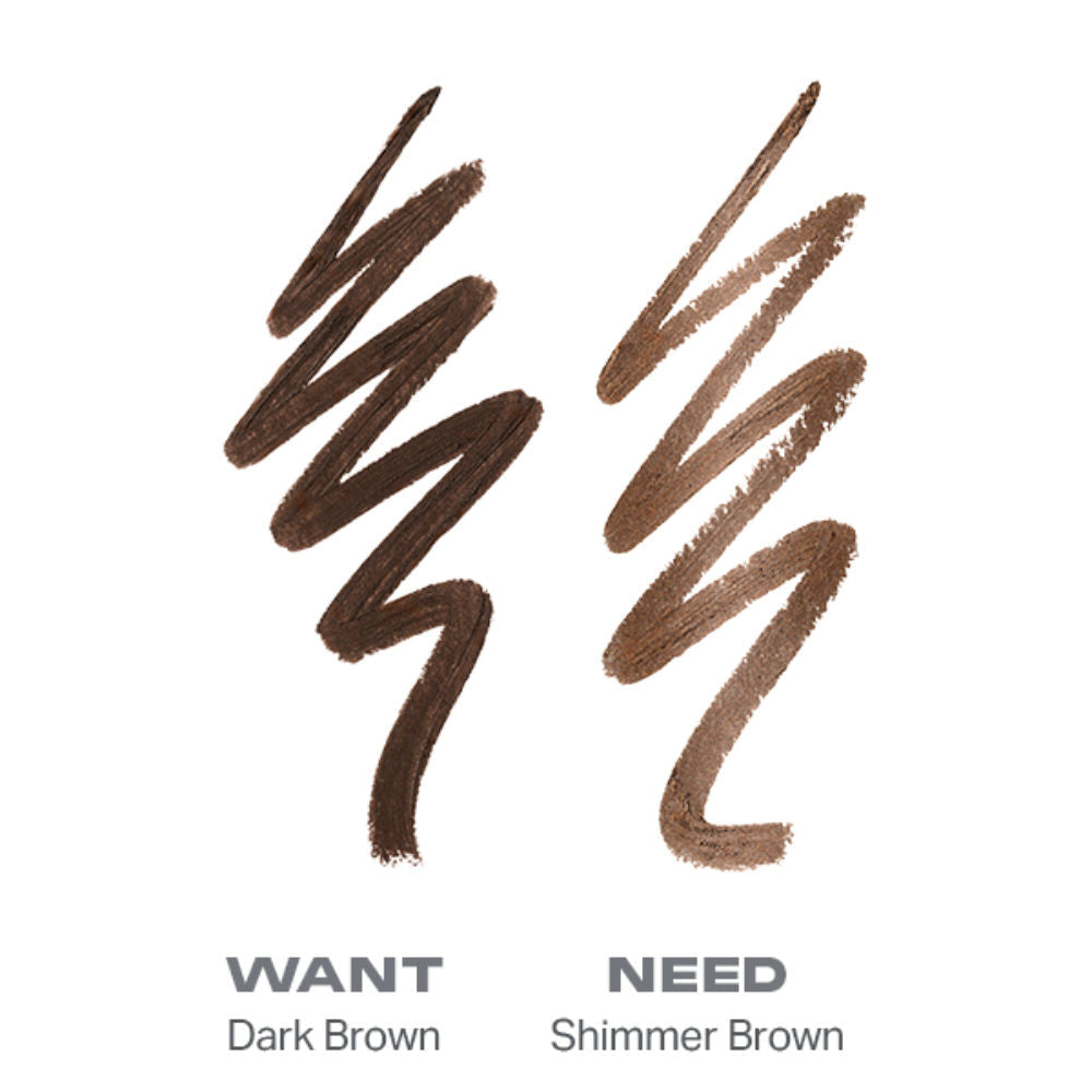 MORPHE Bi-liner Dual-ended Gel Eyepencil- Want Or Need Dark Brown/Shimmer Brown, 0.5g+0.5g