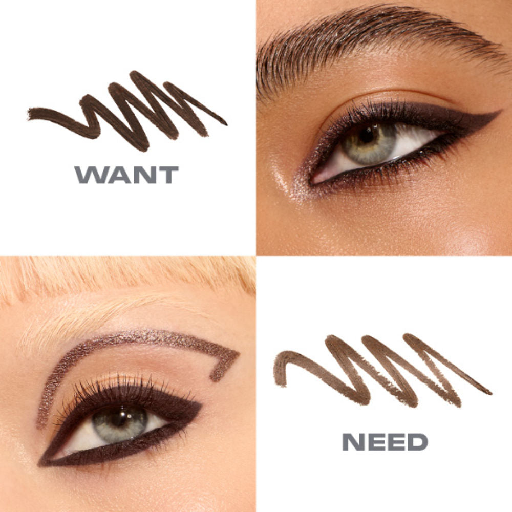 MORPHE Bi-liner Dual-ended Gel Eyepencil- Want Or Need Dark Brown/Shimmer Brown, 0.5g+0.5g