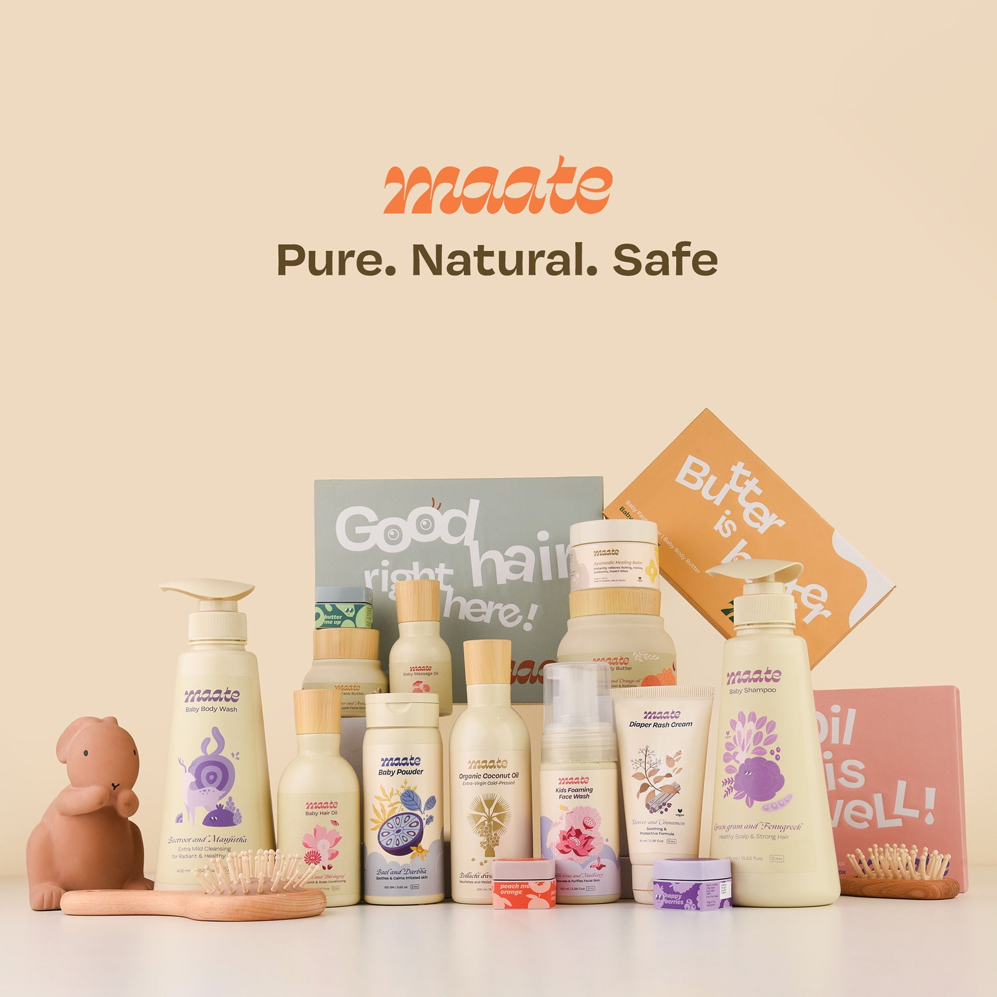 Maate Baby Body Wash Lotion with Kokum Butter & Orange Oil, Face & Body Moisturizer, 250ml