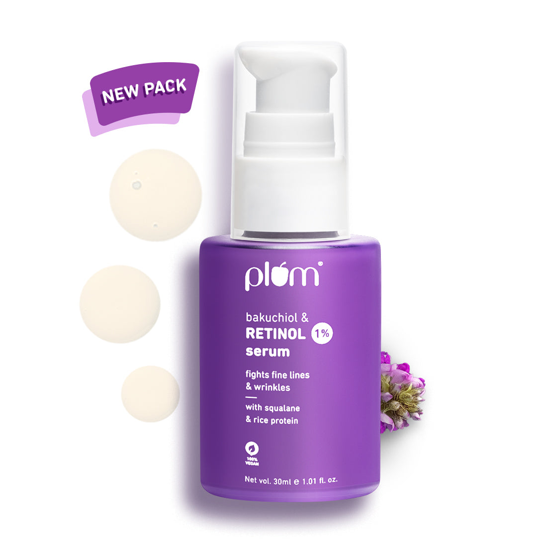 Plum 1% Retinol Serum for Face with Bakuchiol | Reduces Fine Lines & Wrinkles | Boosts Collagen, 30ml Buy at Indicrest