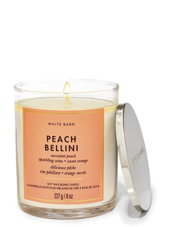 Bath & Body Works Peach Bellini Single Wick Candle, 227 g / 8 oz Buy at Indicrest
