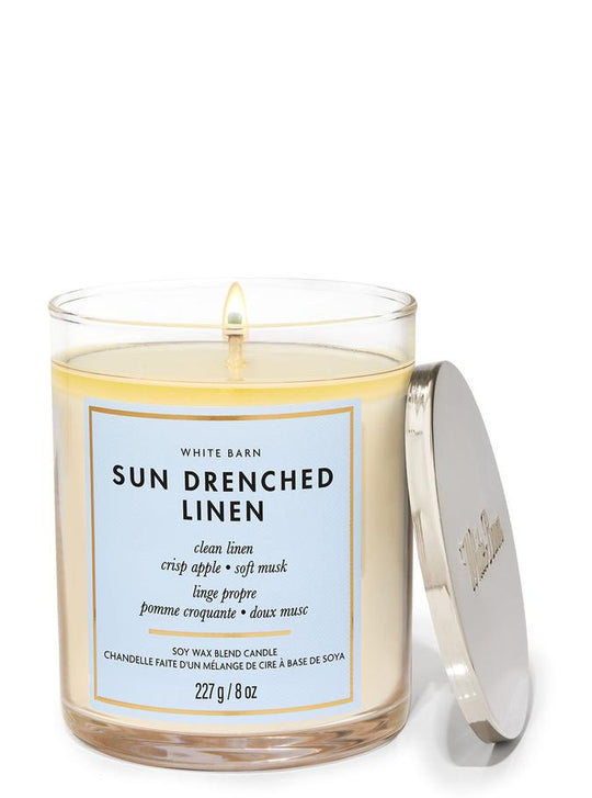 Bath & Body Works Sun-Drenched Linen Single Wick Candle, 227 g / 8 oz Buy at Indicrest