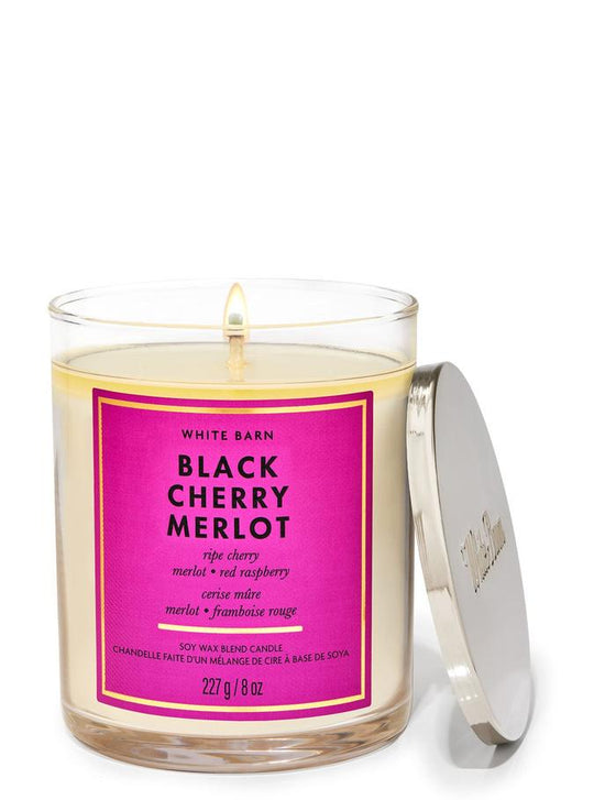 Bath & Body Works Black Cherry Merlot Single Wick Candle, 227 g / 8 oz Buy at Indicrest
