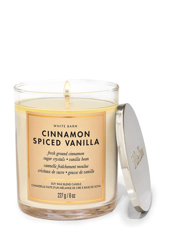 Bath & Body Works Cinnamon Spiced Vanilla Single Wick Candle, 227g / 8 oz Buy at Indicrest
