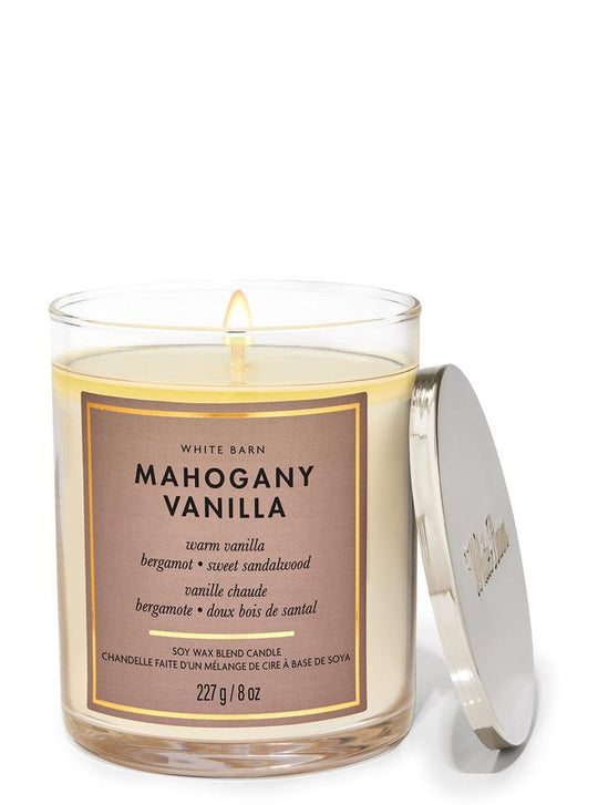 Bath & Body Works Mahogany Vanilla Single Wick Candle, 227 g / 8 oz Buy at Indicrest