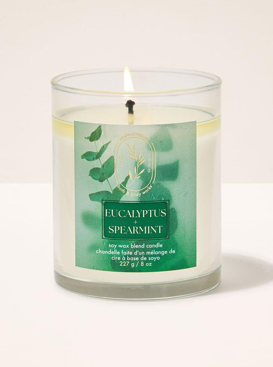 Bath & Body Works Eucalyptus Spearmint Single Wick Candle, 227 g /8 oz Buy at Indicrest