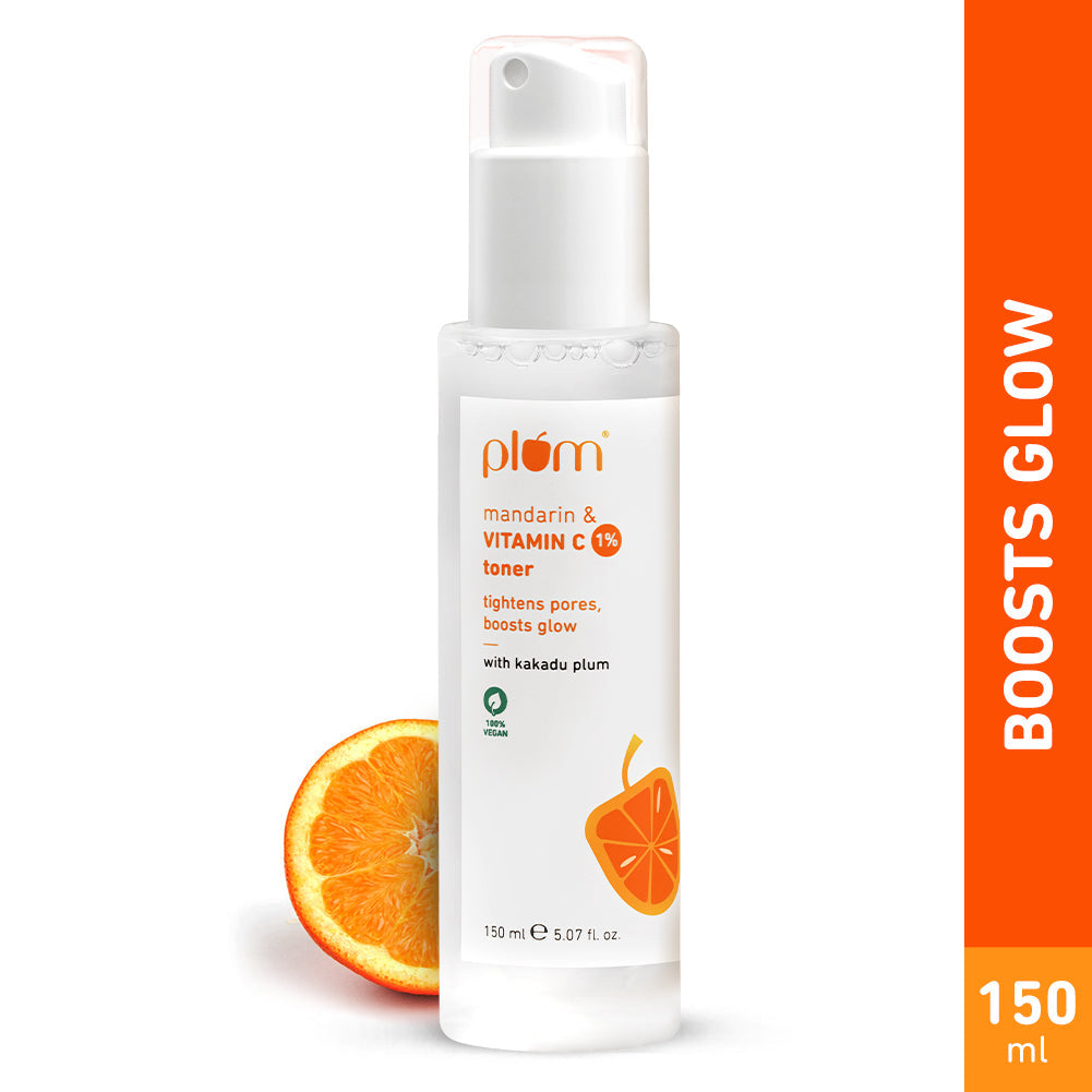 Plum Vitamin C Face Toner with Mandarin & Kakadu Plum | Boosts Glow | Fades Dark Spots & Hyperpigmentation | Tightens Pores, 150ml Buy at Indicrest Image 2
