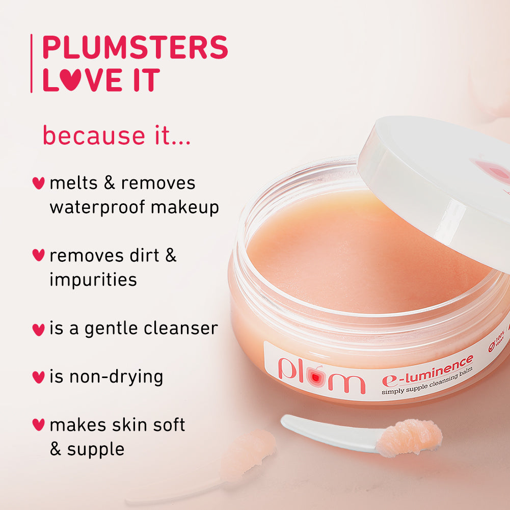 Plum E-Luminence Simply Supple Cleansing Balm For Normal, Dry Skin | Melts Makeup | Gentle, Non-Drying Makeup Remover, 90g Buy at Indicrest Image 2