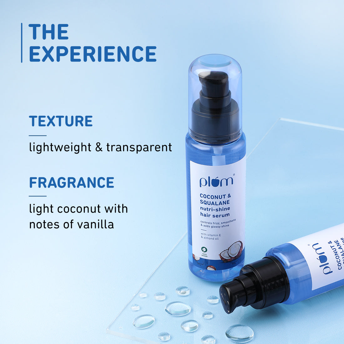 Plum Coconut & Squalane Hair Serum for Soft, Shiny Hair | 22X Shinier Hair In 1 Use | Reduces Frizz, 75ml Buy at Indicrest Image 9