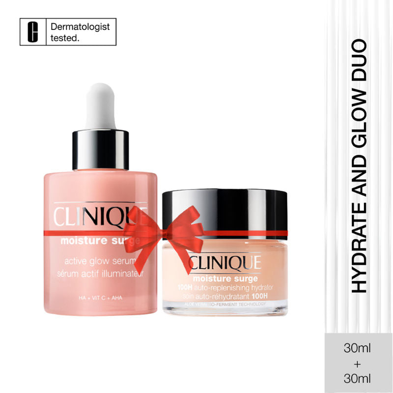 Clinique Moisture Surge Duo, Glow Serum + 100H Moisturiser, 2pcs, Buy from Indicrest
