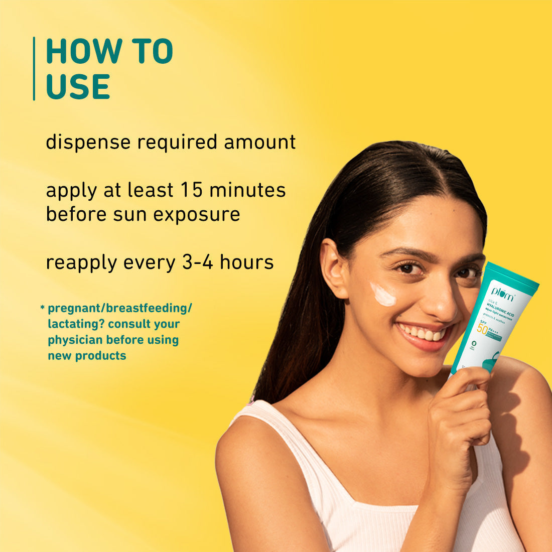 Plum Cica & Hyaluronic Acid SPF 50 Sunscreen | Safe, New Gen UV Filters | Non-Sticky| Non-Oily, 50g Buy at Indicrest Image 9