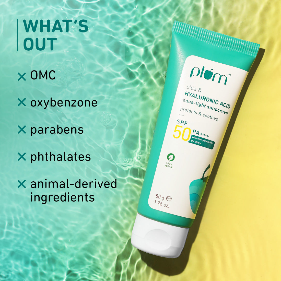 Plum Cica & Hyaluronic Acid SPF 50 Sunscreen | Safe, New Gen UV Filters | Non-Sticky| Non-Oily, 50g Buy at Indicrest Image 10