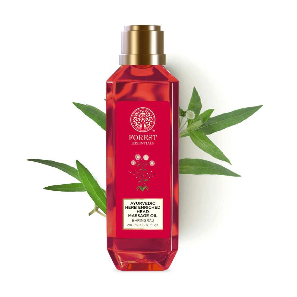 Forest Essentials Ayurvedic Herb Enriched Head Massage Oil Bhringraj - Anti Dandruff Hair Oil, 200ml, Buy from Indicrest