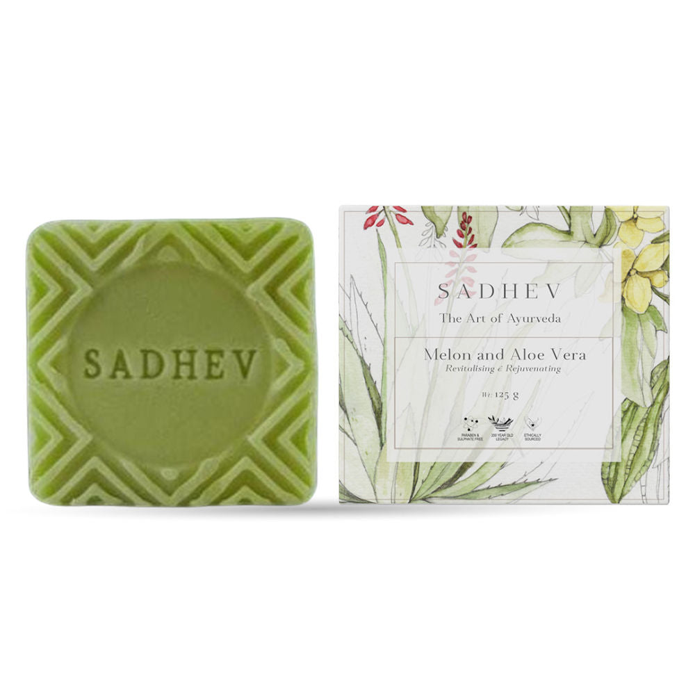 Sadhev Revitalising & Rejuveting Bathing Bar - Melon & Aloe Vera, 125g, Buy from Indicrest