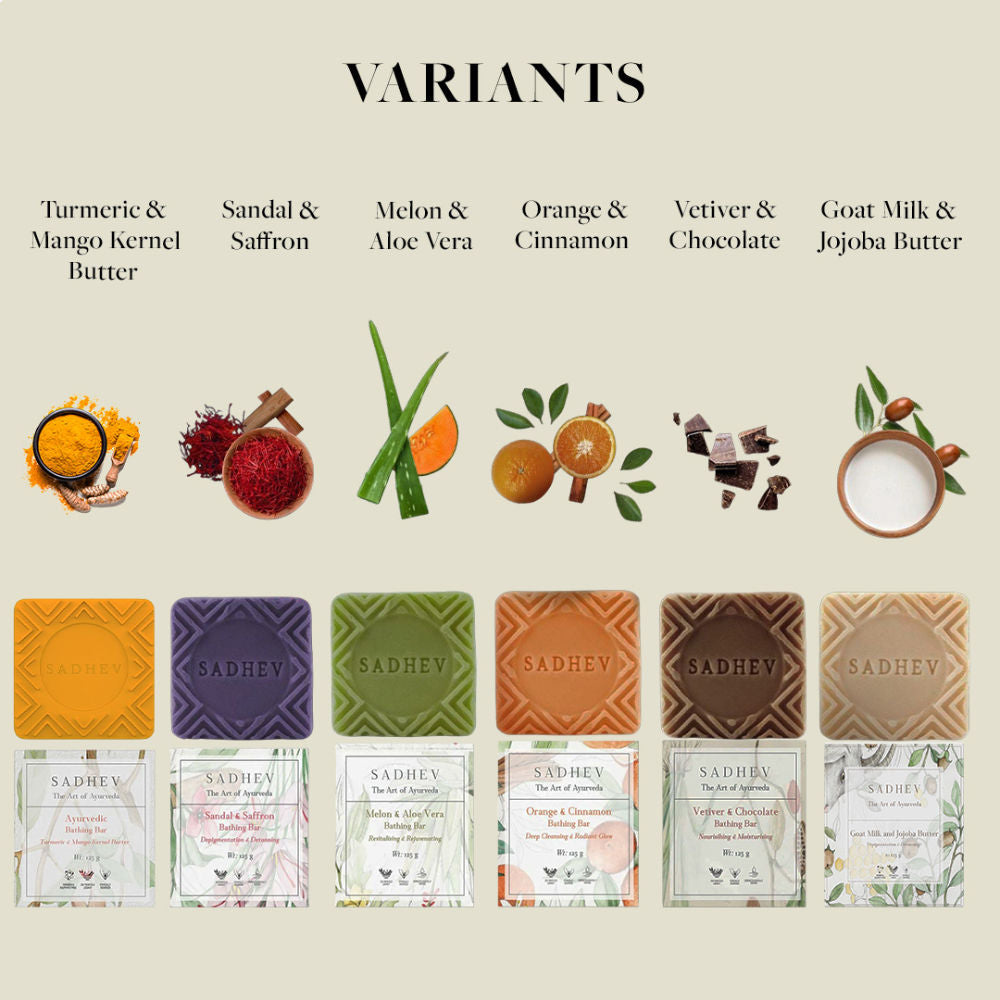 Sadhev Nourishing & Moisturising Bathing Bar - Vetiver & Chocolate, 125g