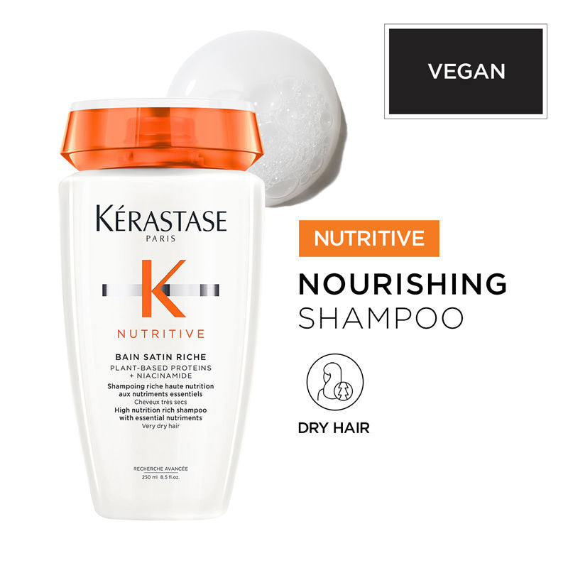 Kerastase Nutritive Riche Shampoo For Dry Hair, With Proteins & Niacinamide, Vegan, 250ml, Buy from Indicrest