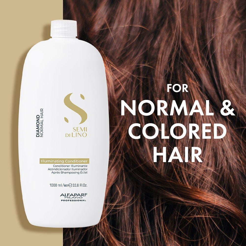 ALFAPARF MILANO Diamond Conditioner Adds Gloss & Shine For Frizzy Hair, Sulfate Free, 1000ml