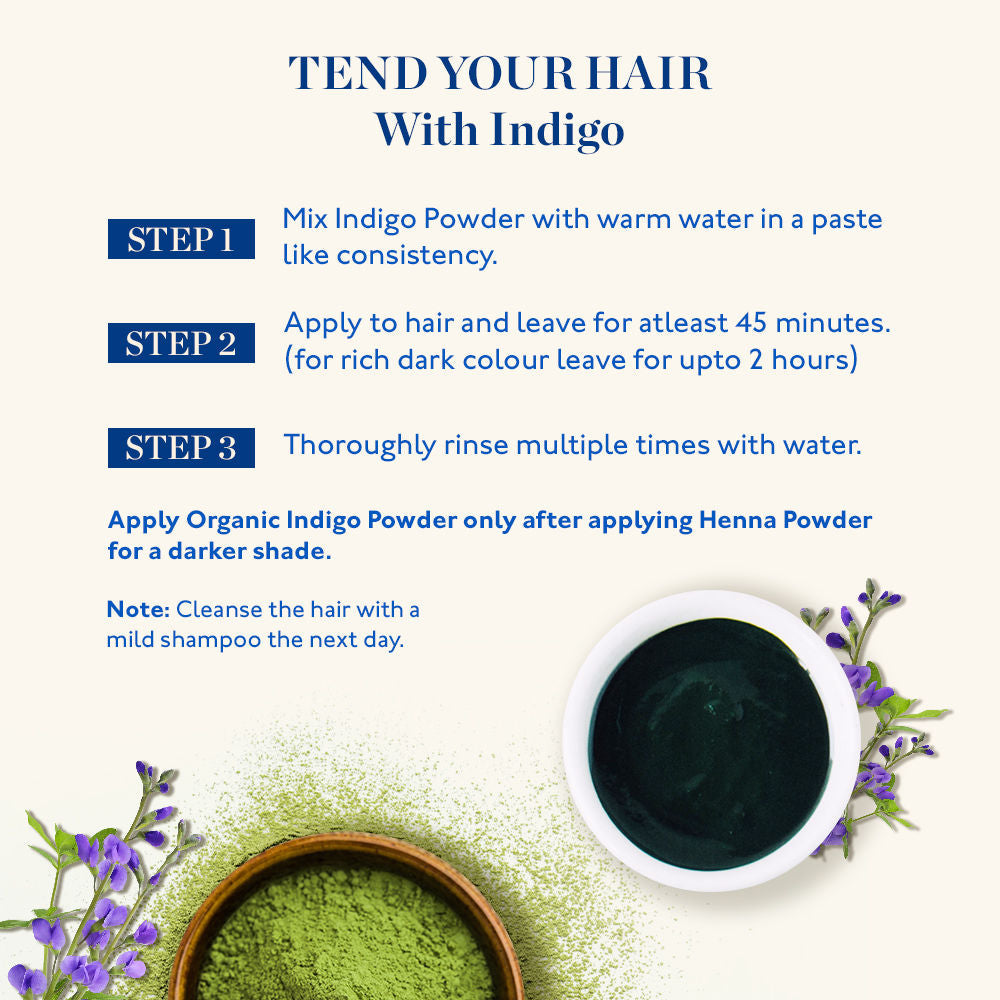 Kama Ayurveda Organic Indigo Powder For Natural Hair Coloring- 100% Organic, Prevents Premature Graying, 100g