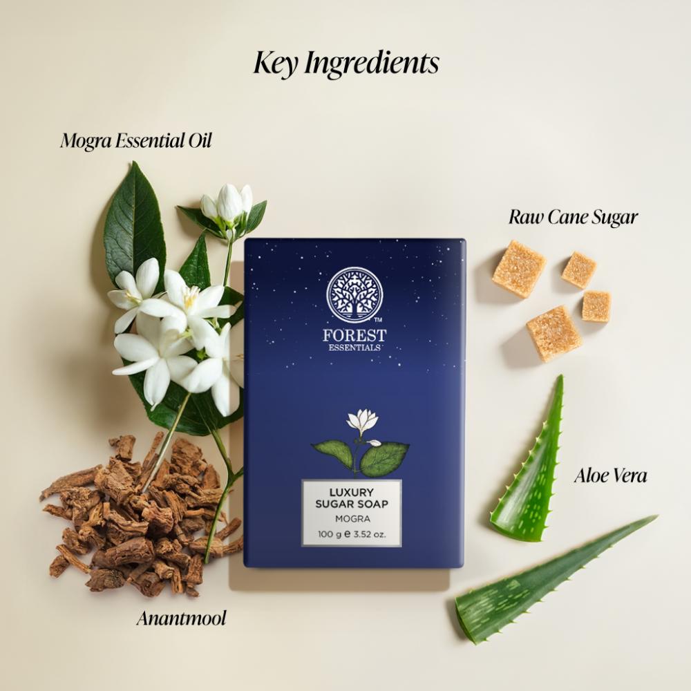 Forest Essentials Luxury Sugar Soap Mogra, 100g