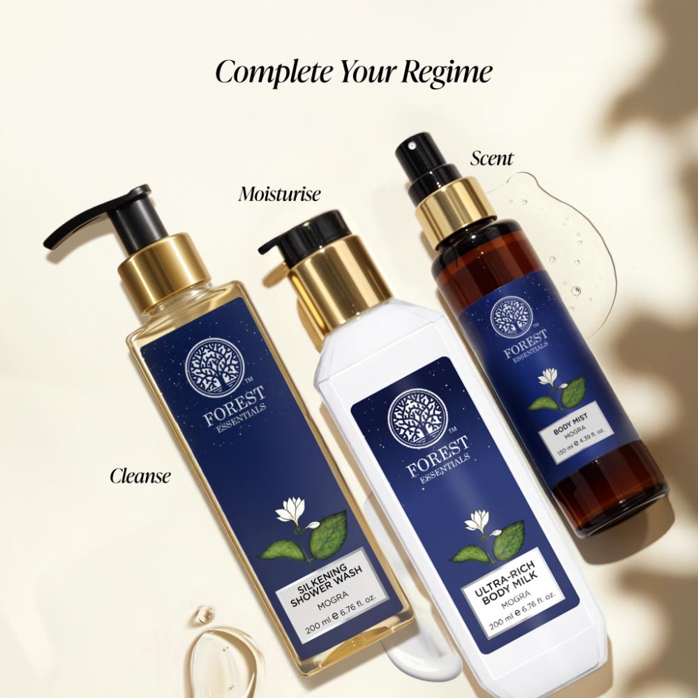 Forest Essentials Ultra-Rich Body Milk Mogra - Delicately Scented Ayurvedic Moisturising Body Lotion, 50ml