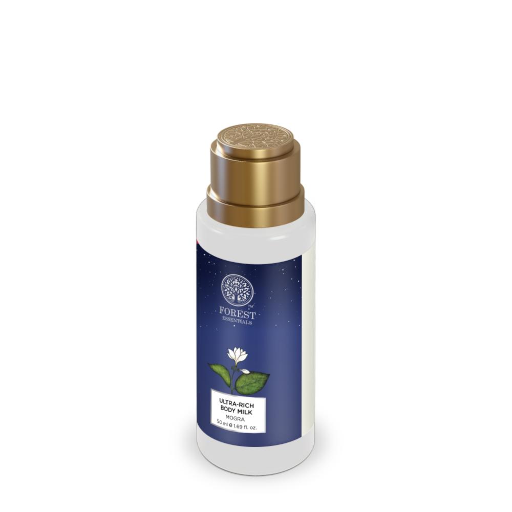 Forest Essentials Ultra-Rich Body Milk Mogra - Delicately Scented Ayurvedic Moisturising Body Lotion, 50ml