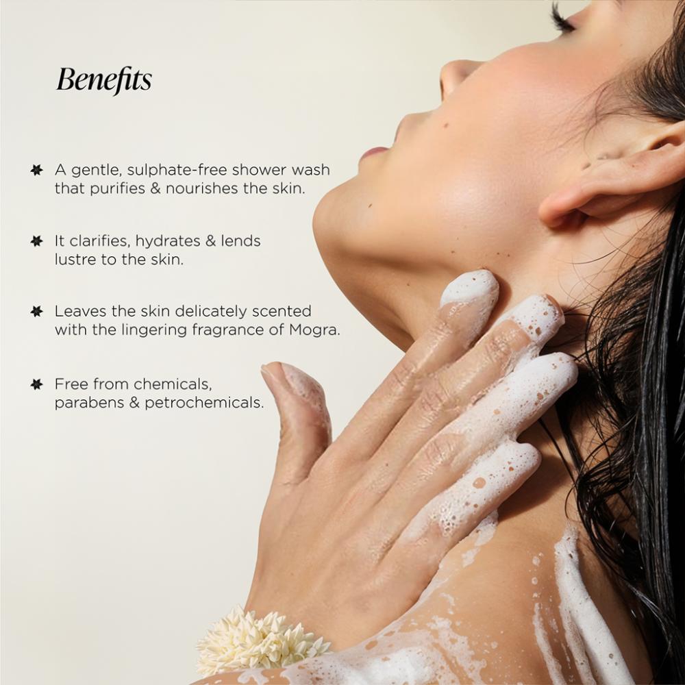 Forest Essentials Silkening Shower Wash Mogra - Delicately Scented, 50ml