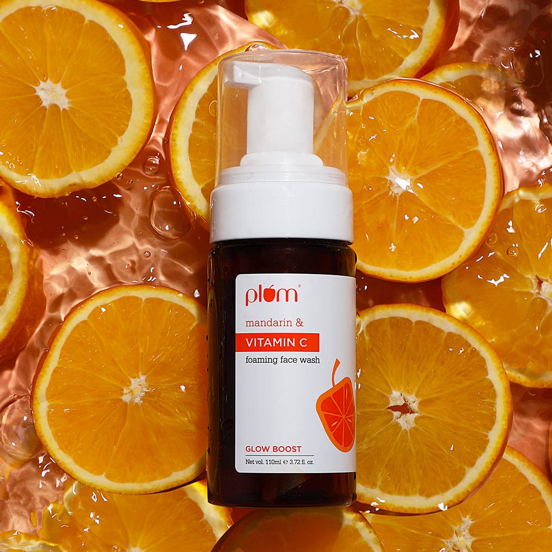 Plum Vitamin C Foaming Face Wash with Mandarin | Boosts Glow | Fades Dark Spots | Fights Hyperpigmentation, 110ml Buy at Indicrest
