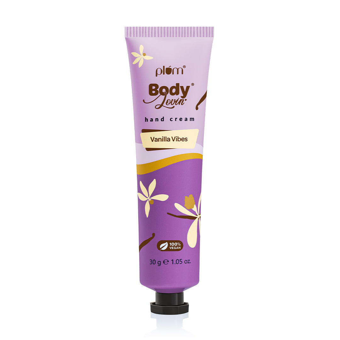 Plum Vanilla Vibes Hand Cream by Plum Body Lovin' | Ultra Moisturizing With Shea Butter | Irresistible, Warm Vanilla Fragrance | Non-Greasy & Lightweight, 30g Buy at Indicrest Image 2