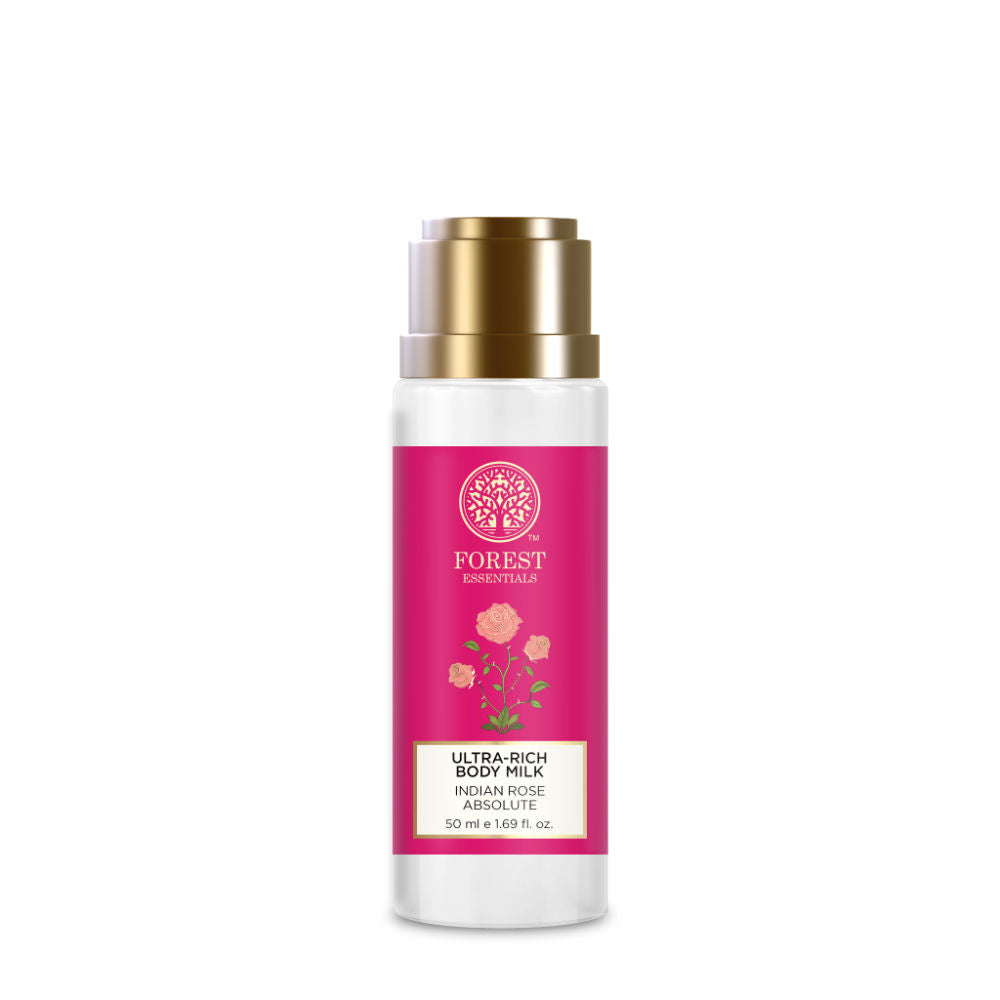 Forest Essentials Ultra Rich Body Milk Indian Rose Absolute - Ayurvedic Moisturising Body Lotion, 50ml, Buy from Indicrest