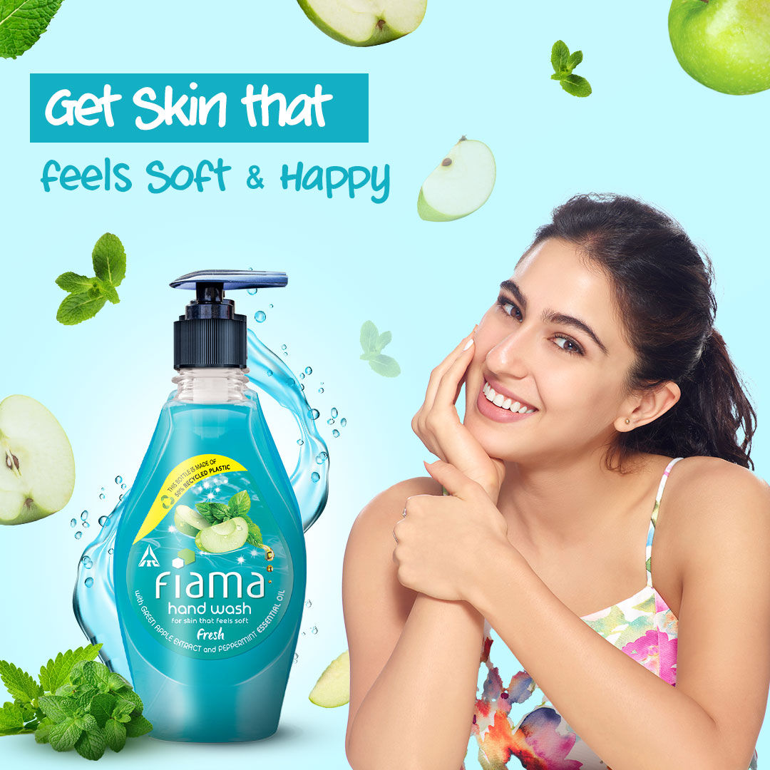 Fiama Fresh Hand Wash, Peppermint Oil & Green Apple Extract Handwash For Soft And Supple Hands, 400ml Buy at Indicrest Image 5