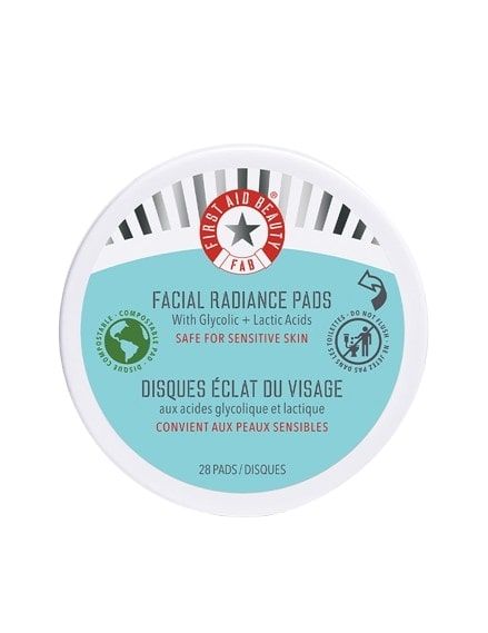 First Aid Beauty Facial Radiance Pads with Glycolic + Lactic Acids Compostable, 28 pcs