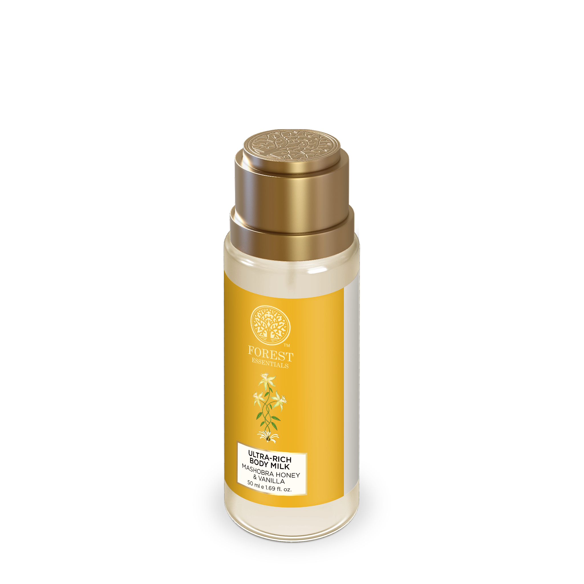 Forest Essentials Ultra Rich Body Milk Mashobra Honey & Vanilla - Ayurvedic Moisturising Body Lotion, 50ml