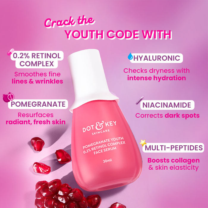 Dot & Key Pomegranate Youth 0.2% Retinol Complex Face Serum, 30ml Buy at Indicrest Image 3