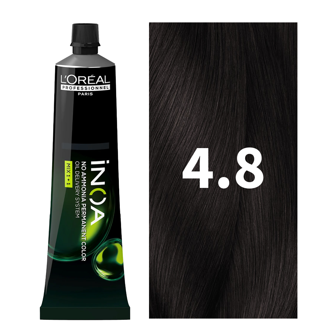 L'Oreal Professionnel Paris iNOA – 4.8 (Mocha Medium Brown) Ammonia-Free Hair Color, 60g Buy at Indicrest