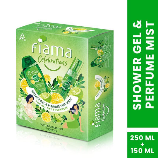 Fiama Happy Naturals Yuzu & Bergamot Bodywash & Perfume Mist,Citrus & Aromatic for Sensitive Skin, 250ml+120ml Buy at Indicrest