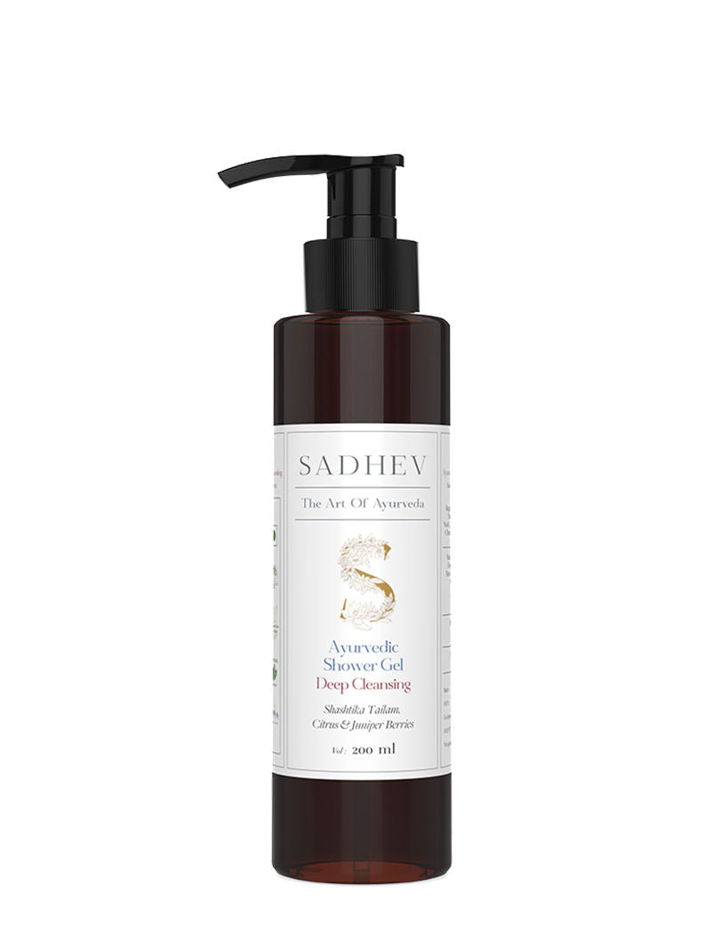 SADHEV Ayurvedic Shashtika Tailam, Citrus & Juniper Berries Deep Cleansing Shower Gel, 200ml, Buy from Indicrest