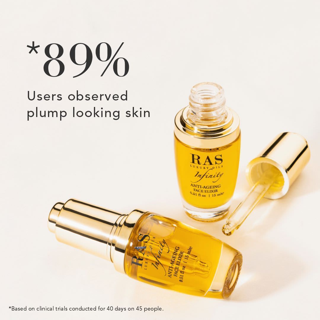 RAS Luxury Oils Infinity Anti-Ageing Face Elixir, Lightweight Serum with Vitamin C, A, B5, 6ml