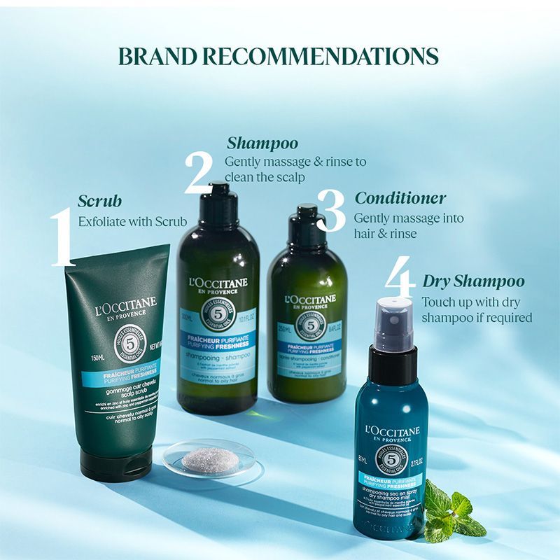 L'Occitane Purifying Freshness Dry Shampoo Mist 80ml, 80ml