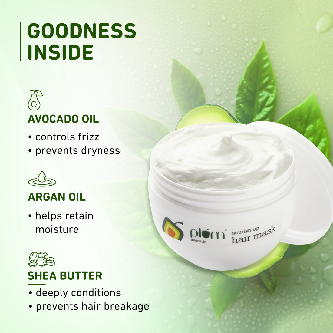 Plum Avocado Nourish-Up Hair Mask | Nourishes Hair | Retains Moisture, 250g Buy at Indicrest Image 4
