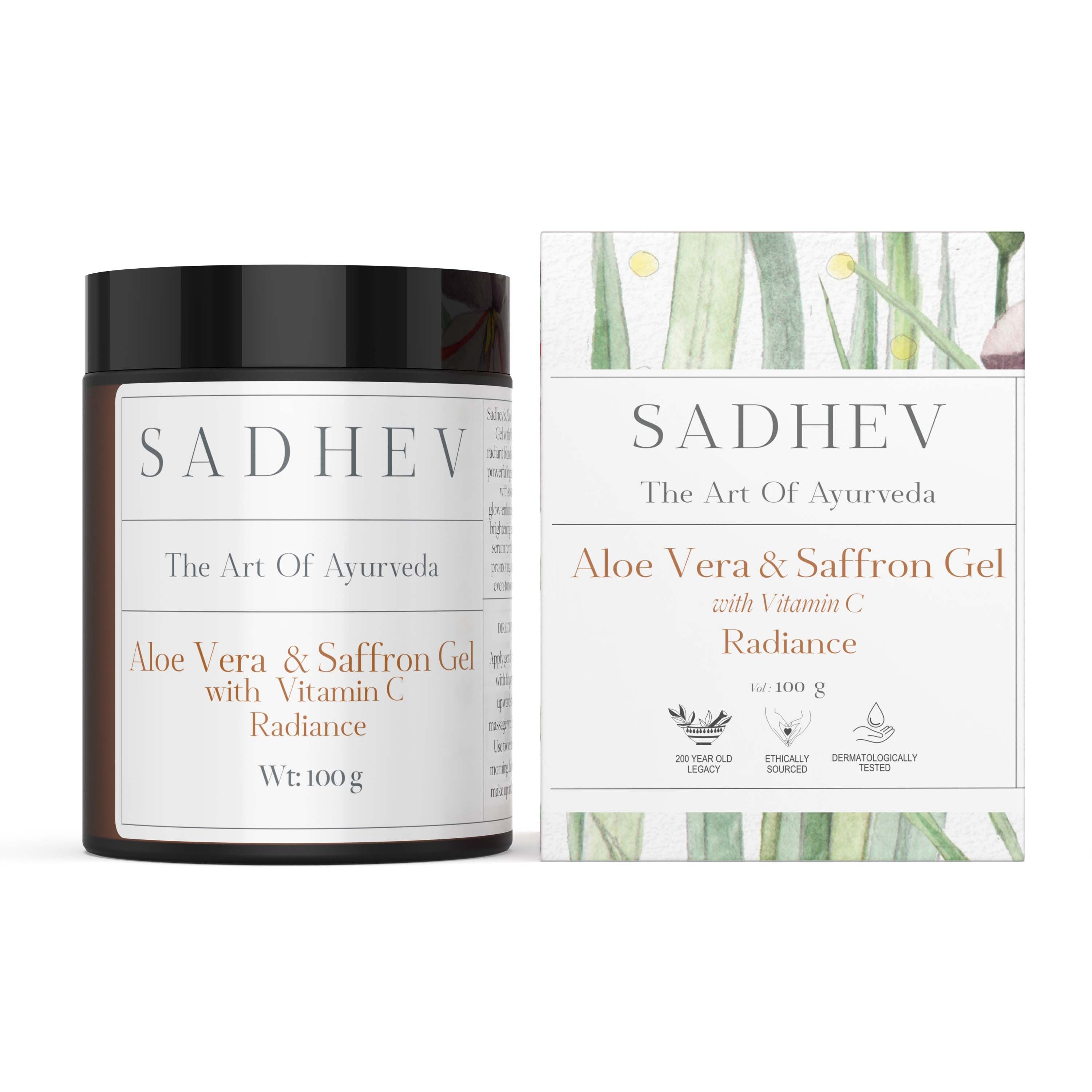 SADHEV Aloe Vera & Saffron Gel With Vitamin C, 100 g