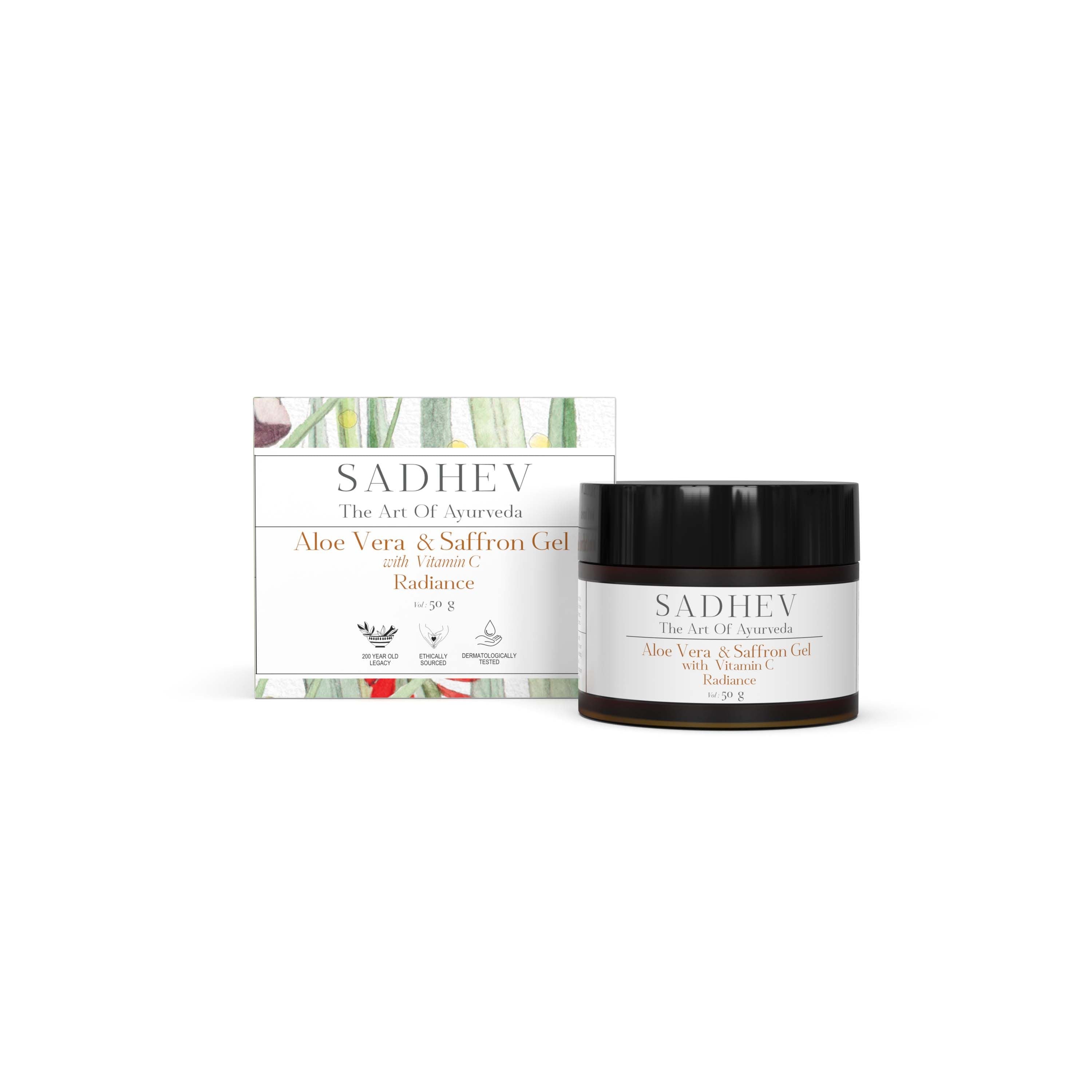 SADHEV Aloe Vera & Saffron Gel With Vitamin C, 50 g