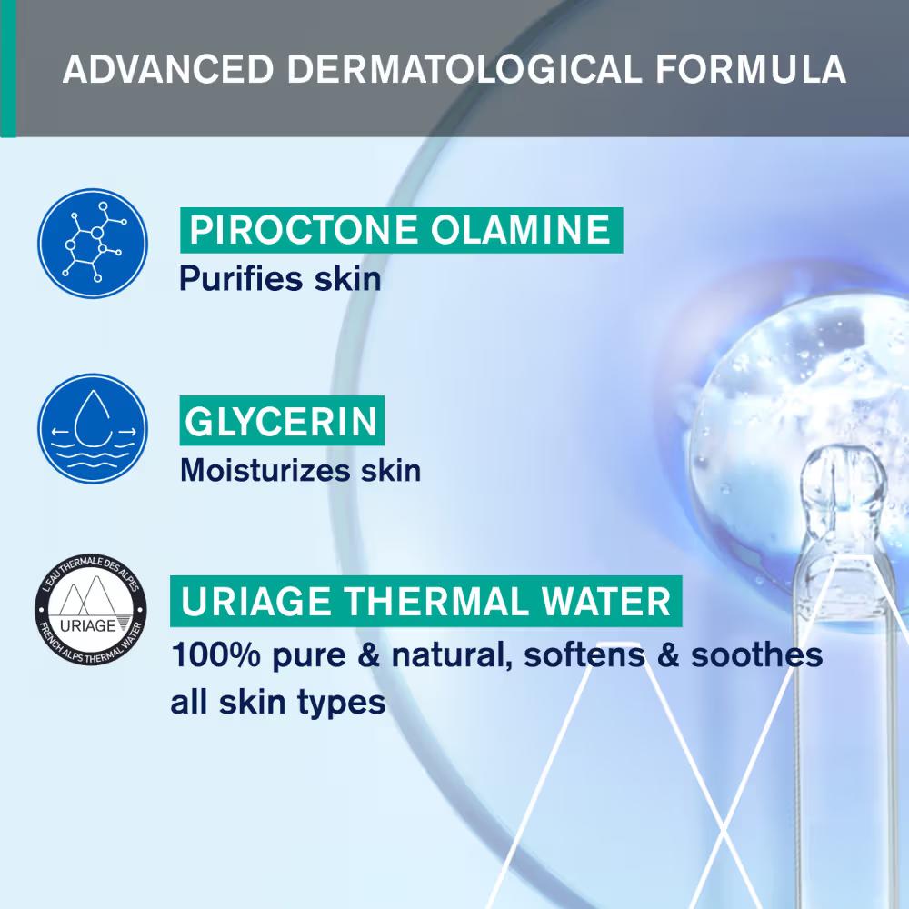 Uriage Hyseac Gentle Gel Face Wash for Oily Acne Prone Skin Foams, Purifies & Eliminates Excess Oil, 150ml