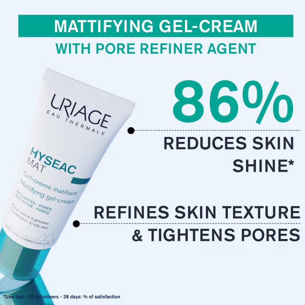 Uriage Hyseac Matifying Emulsion Face Cream Combition to Oily Skin Controls Shine & Tightens Pores, 40ml