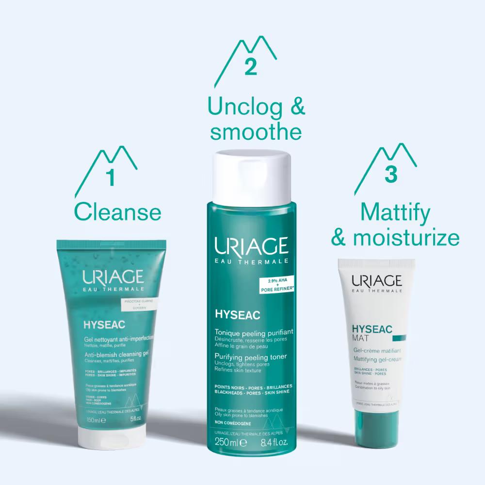 Uriage Hyseac Matifying Emulsion Face Cream Combition to Oily Skin Controls Shine & Tightens Pores, 40ml