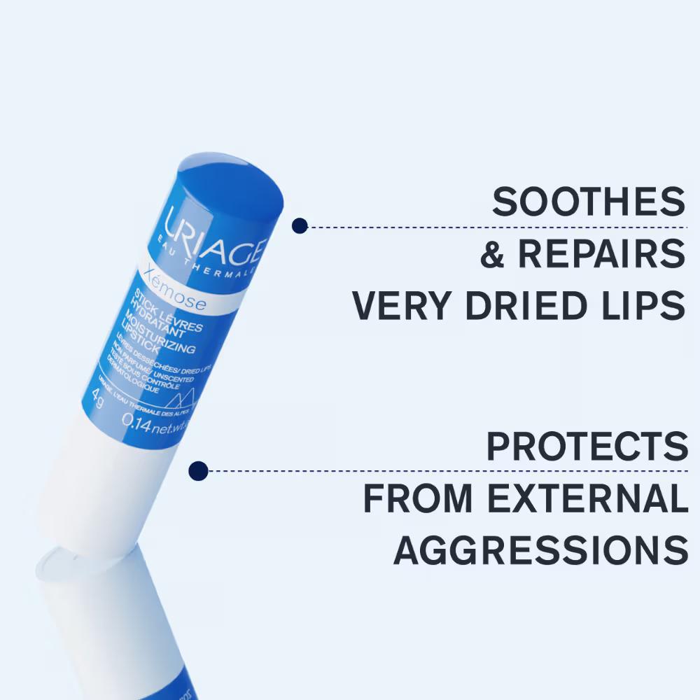 Uriage Xemose Lip Balm Shea Butter Vitamin C Dermat Recommended for Very Dry Sensitive Chapped Lips, 4g