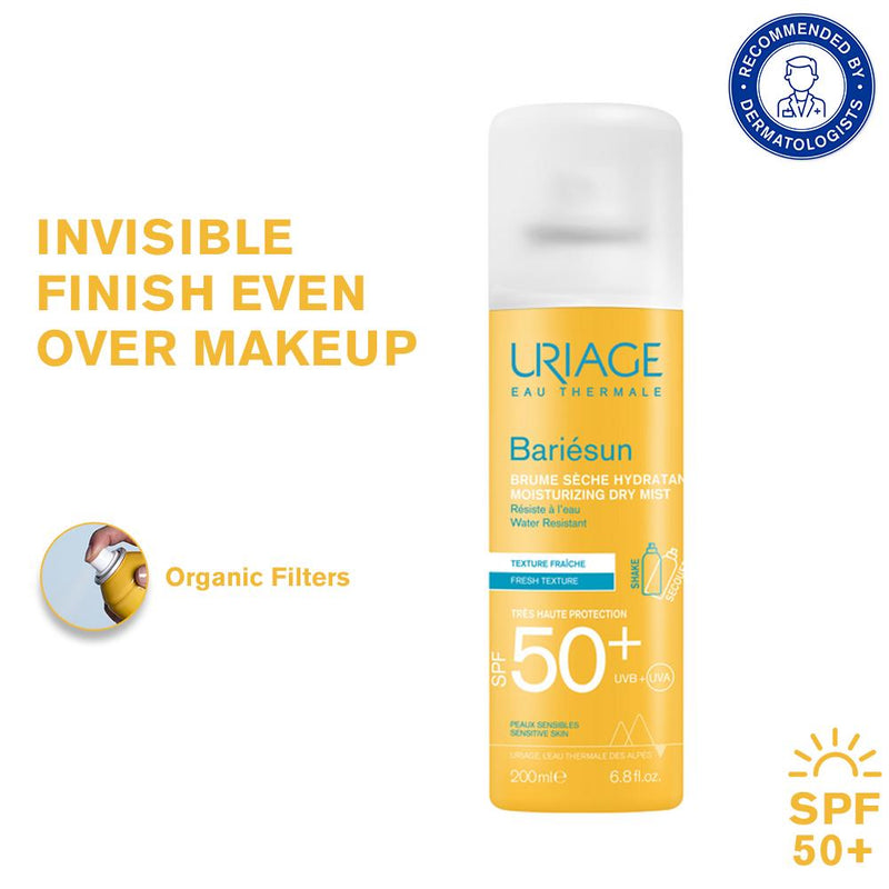 Uriage Bariesun Moisturizing Dry Touch Sunscreen Spray Mist SPF50+ with Vitamin E Dermat Recommended, 200ml, Buy from Indicrest