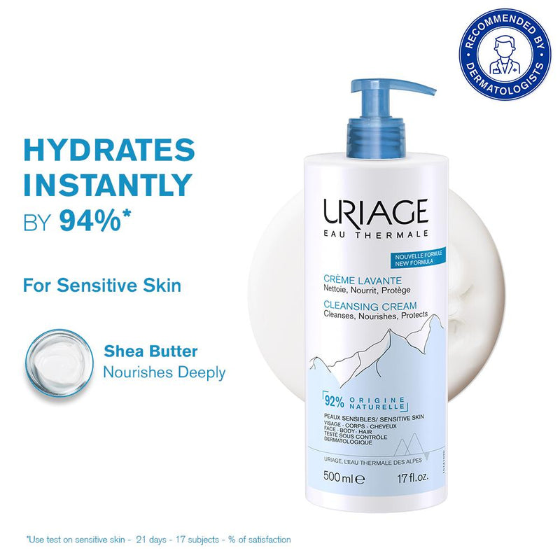 Uriage Daily Moisturizing Body Wash with Shea Butter Dermatological Cleanser for Face, Body & Hair, 500ml, Buy from Indicrest