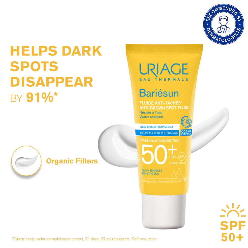 Uriage Bariesun Anti-Brown Spot Sunscreen SPF50+ Vitamin C&E Reduces Dark Spots Dermat Recommended, 40ml, Buy from Indicrest