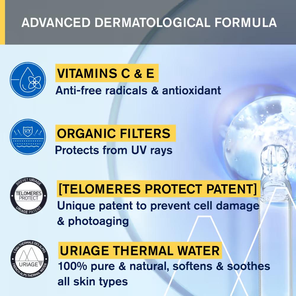 Uriage Bariesun Anti-Brown Spot Sunscreen SPF50+ Vitamin C&E Reduces Dark Spots Dermat Recommended, 40ml